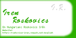 iren roskovics business card