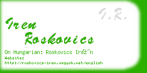 iren roskovics business card